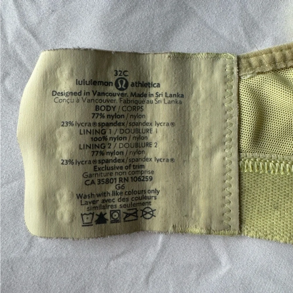 Lululemon Ta Ta Tamer High Impact Sports Bra, Mellow Yellow
